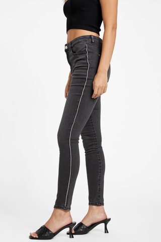 Jean skinny taille haute - Gris foncé