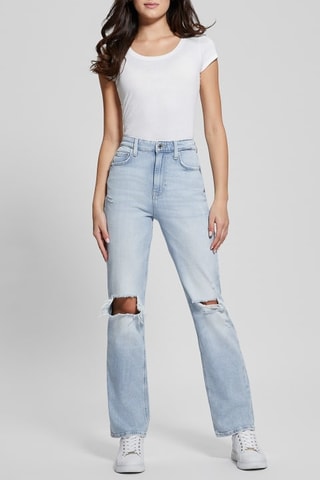 Jean droit taille haute - Bleu clair