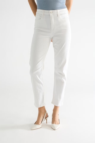 Jean straight taille haute - Blanc