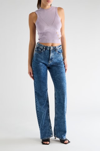 Jean straight taille haute Mandies - Bleu