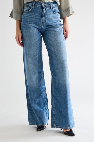 Jean flare taille haute Flavia - Bleu marine