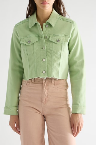 Veste courte en jean Zaira - Vert clair