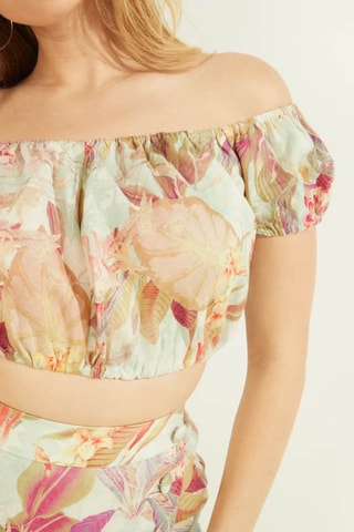 Crop top en lin - Beige