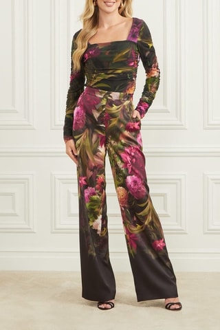 Top drapé - Noir et fuchsia