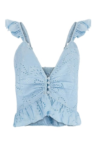 Crop top en broderie anglaise Arielle - Ciel