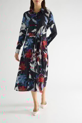 Robe chemise Matilda - Bleu marine et rouge