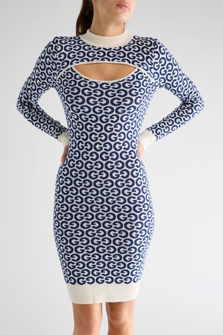 Robe pull Alexa - Indigo et blanc