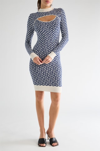 Robe pull Alexa - Indigo et blanc