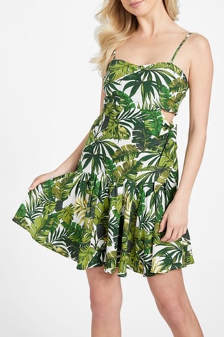 Robe courte en lin - Vert