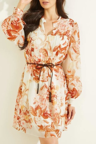 Robe patineuse - Ecru et corail