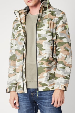 Coupe-vent à capuche Blanc et kaki