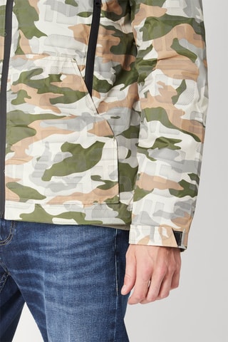 Coupe-vent à capuche Blanc et kaki