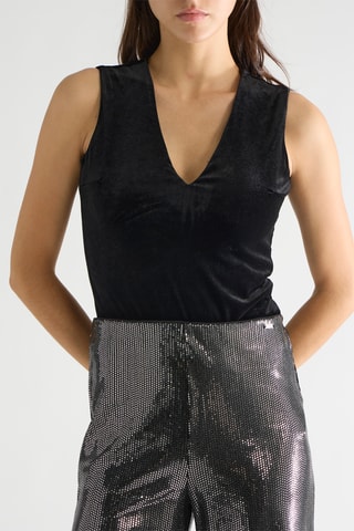 Body en velours Yvone - Noir