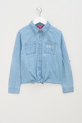 Chemisier noué en jean Chambray - Bleu