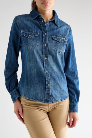 Chemisier en jean New Sary - Bleu cobalt