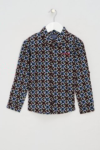 Chemise - Bleu foncé et marron