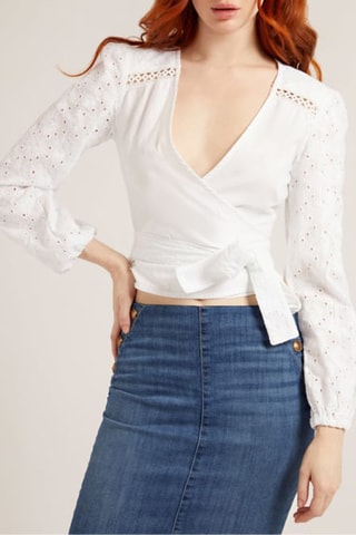Blouse en broderie anglaise - Blanc