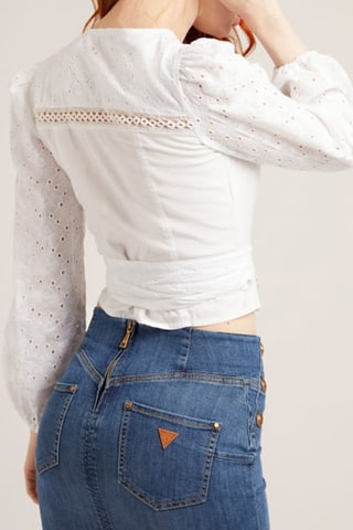 Blouse en broderie anglaise - Blanc