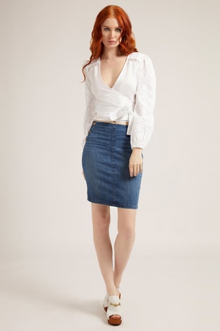 Blouse en broderie anglaise - Blanc