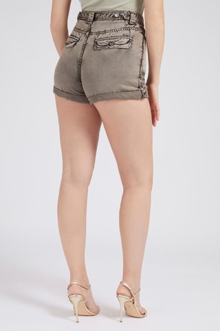 Minishort en jean taille haute - Gris