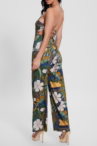 Combinaison en lin- Vert et bleu roi