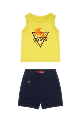 Débardeur et short - Jaune et bleu marine