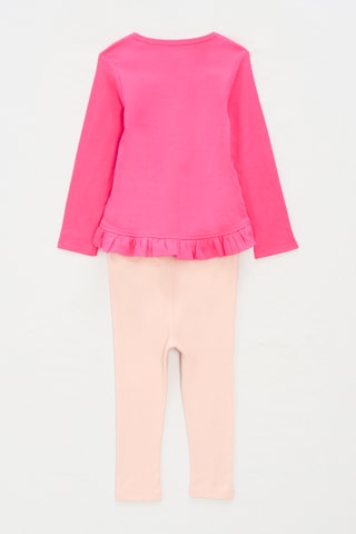 T-shirt et legging - Fuchsia et écru