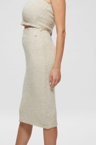 Jupe fourreau taille haute - Ivoire