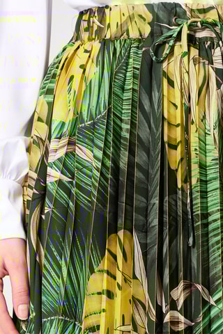 Jupe plissée taille haute - Vert