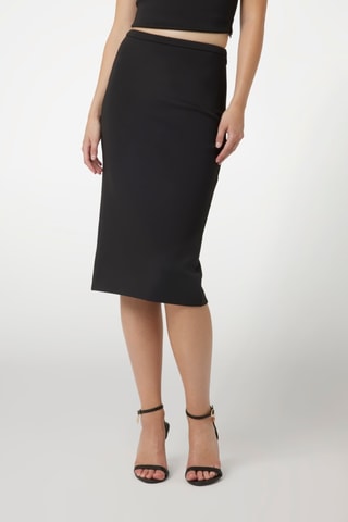 Jupe droite taille haute - Noir