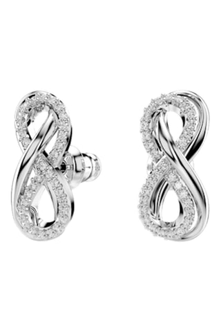 Oorbellen met Swarovski kristallen Hyperbola - Zilverkleurig en Wit