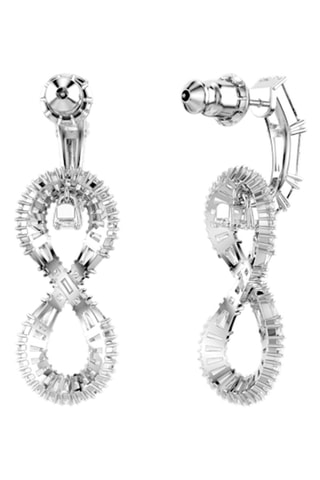 Oorbellen met Swarovski Kristallen Hyperbola - Zilverkleurig en Wit