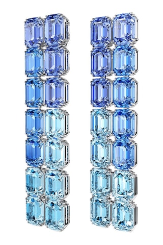 Oorbellen versierd met Swarovski Kristallen - Blauw