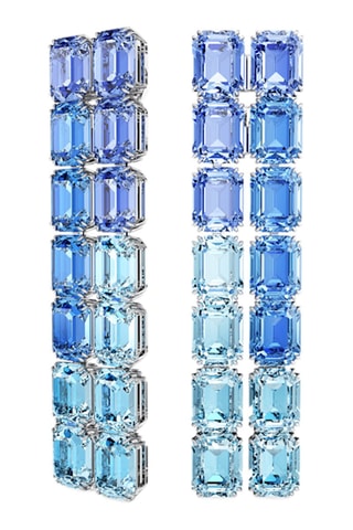 Oorbellen versierd met Swarovski Kristallen - Blauw