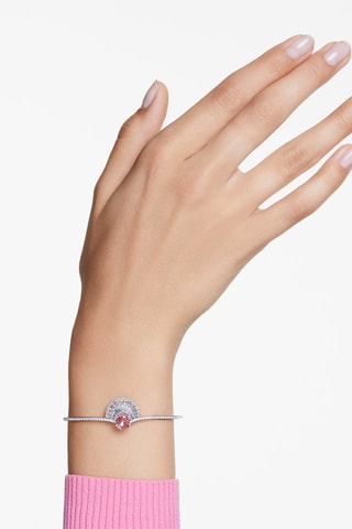 Open Armband met Swarovski Kristallen Idyllia - Zilverkleurig en Roze