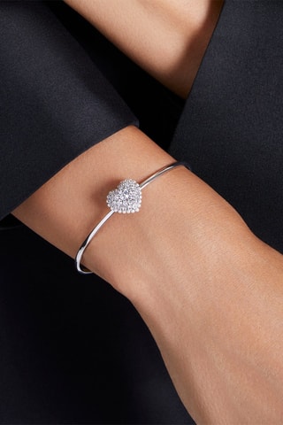 Open Armband met Swarovski Kristallen Dextera - Zilverkleurig