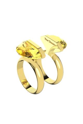 Bague ornée de cristaux Swarovski Lucent - Plaqué or jaune