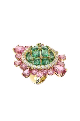Ring met Swarovski Kristallen Curiosa - Roze en Groen