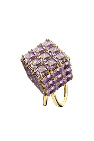 Ring ingelegd met Swarovski Kristallen Curiosa - Doublé Geelgoud