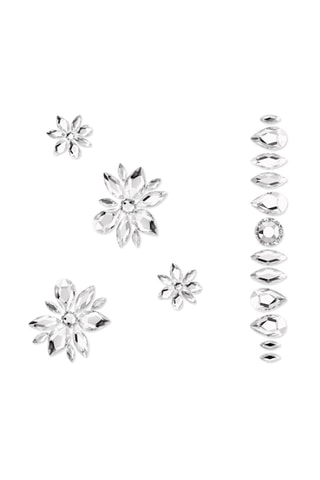 Zelfklevend Bodysieraad van Swarovski Kristallen - Wit