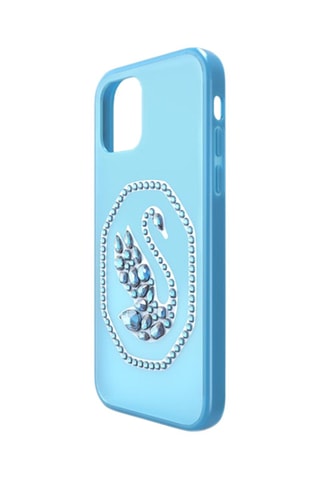 Case iPhone 12/12 Pro met Swarovski Kristallen Zwaan - Blauw