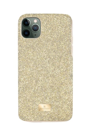 Case iPhone 12 mini met Swarovski Kristallen High - Goudkleurig