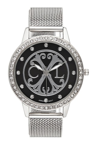 Stalen Quartz Horloge Zilverkleurig en Zwart