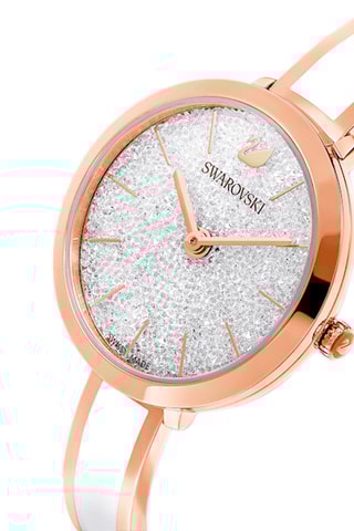Metalen en Roségouden Quartz Horloge Crystaline