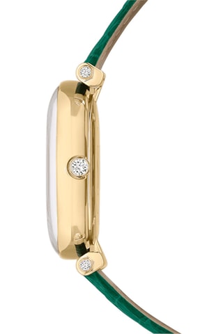 Kalfsleren Quartz Horloge, Verguld en met Swarovski Kristallen Crystalline Wonder