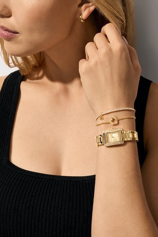 Montre à quartz en acier inoxydable - Doré