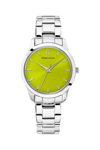 Stalen Quartz Horloge Roxane - Zilverkleurig en Lichtgroen