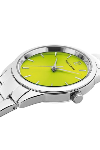 Stalen Quartz Horloge Roxane - Zilverkleurig en Lichtgroen
