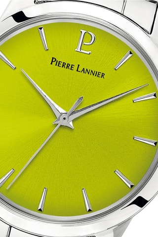 Stalen Quartz Horloge Roxane - Zilverkleurig en Lichtgroen