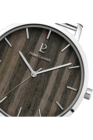 Stalen Quartz Horloge Nature Zilverkleurig en Naturel 
